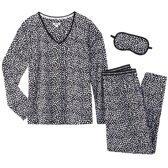 DKNY Sleep Jogger Set With Eye Mask 3 piece NWT XL - Picture 1 of 10